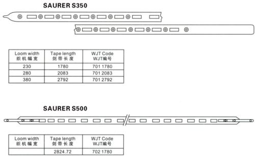 Saurer S350/S500용 레이피어 직기 테이프