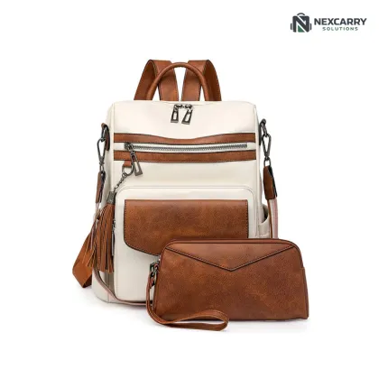 ChicLeather Women`s Casual PU Backpack (with Wallet)