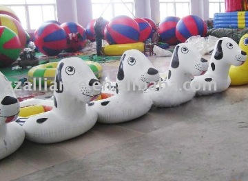 water park 2*1.2m cartoon Fleck dog floating inflatable boat for children