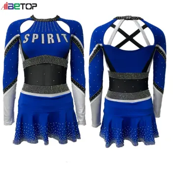 Uniforme de líder de torcida azul e branco sexy