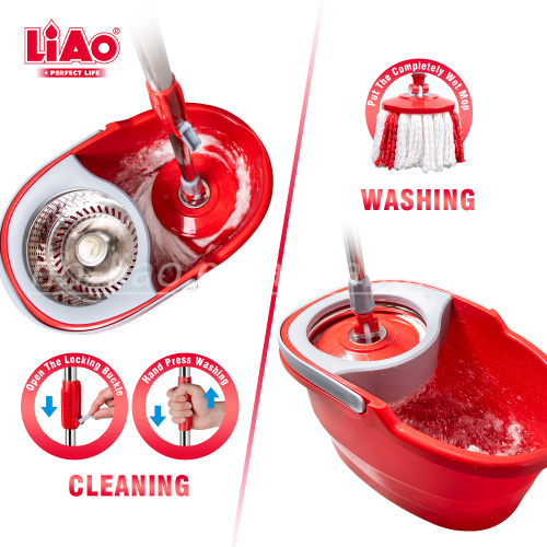 LiAo Spin Mop עם דלי