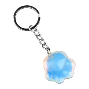 Opalite Cat Claw Keychain Handmade Craved Animal Palm Pendant Key Accessories