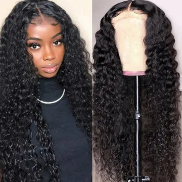 New Brazilian Deep Wave Human Hair Wigs 4x4 Lace Closure Wig 13x4 360 Water Curly Lace Frontal Hair Wigs For Women