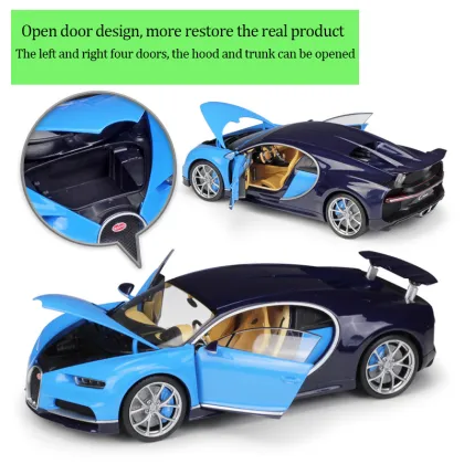 1:18 Scale Welly Diecast Model - Chiron Luxury Car Metal Toy with Moving Wheels