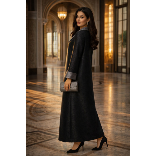 مشکی خاکستری متالیک رنگ بلوک کیمونو Abaya