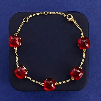 New Style Small Fresh Square Crystal Gem Bracelet