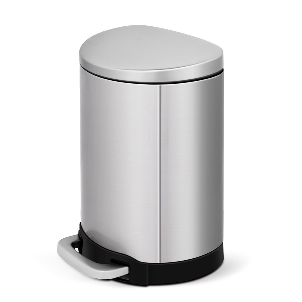 Stainless steel trash can with lid