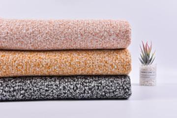 Polyester Two color knitted boucle coat fleece fabric