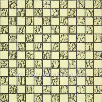 electroplated golden mirror glass mosaic for KTV wall