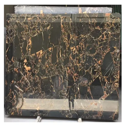Michael Angelo Black Gold Polished Marble Slabs for Wall and Floor Tiles