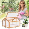 Double Box Wooden Greenhouse Raised Plants Bed Protection