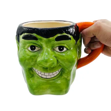 Hot Selling Hulk Head Shaped Large Capacity Ceramic Mug for Milk, Coffee, and Beer