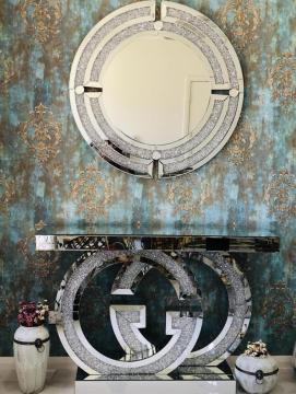 GG mirrored console and mirror set