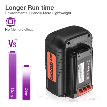 3000mAh 40V Rechargeable Lithium-ion Battery for Black and Decker Drill