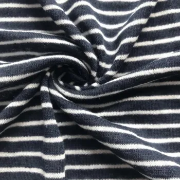 Stripe linen blended yarn knitting single jersey