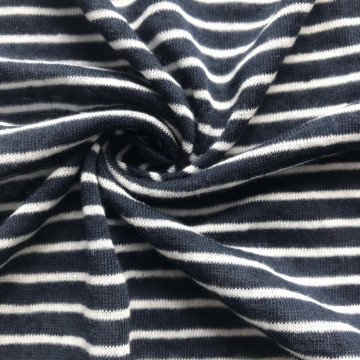 Stripe linen blended yarn knitting single jersey