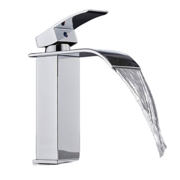 Bathroom Sink Mixer: Single-Handle Hot and Cold Faucet for Waterfall Deck Installation
