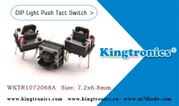Kt Kingtronics DIP LED Tactile Switch WKTR1072068A 7.2x6.8mm