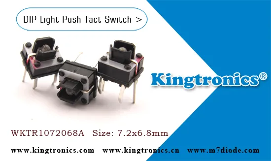 Kt Kingtronics DIP LED Tactile Switch WKTR1072068A 7.2x6.8mm