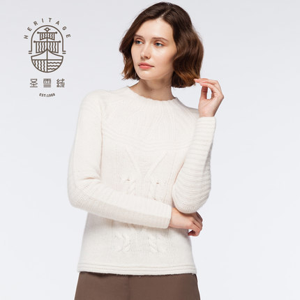 Women's Cashmere Crew Neck Handknitted Sweater