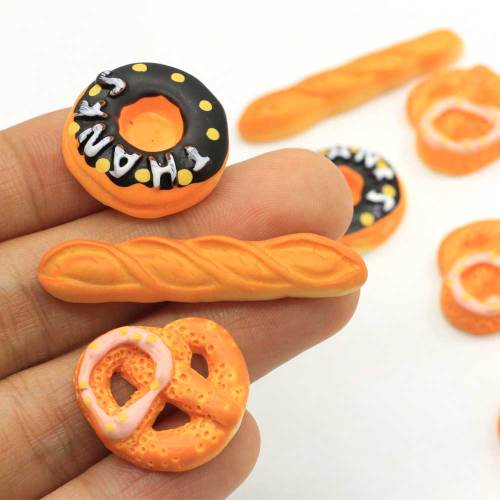 Bulk Donut Breads Dessert geformte Flatback Resin Food Cabochon DIY Spielzeug Dekoration Küchendeck Ornamente Perlen