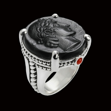 Reçine malzeme baş portre 925 sterling gümüş yüzük ile zanaat kadınların 2012 tasarımları