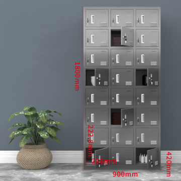 Stainless Steel Locker Room Cabinet - 24 Doors Metal Storage Locker for Changing Rooms