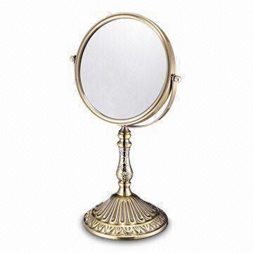 Copper Plated Stand Mirror, Made of Iron and glass, Easy to Assemble/Durable, Measures 15 x 37cm