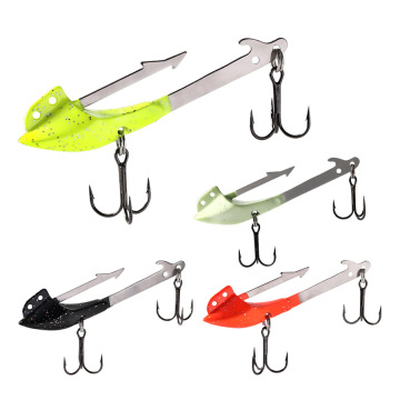 Metal Vib Lure 14G-25G vibration jighuvud med taggkrok för mjukt bete