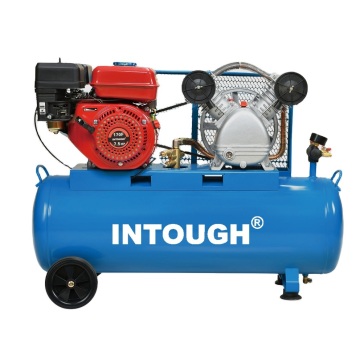 INTOUGH 6.5hp 100 Liter 8bar 115psi Piston Type Gasoline Engine Belt Driven Industrial Air Compressor