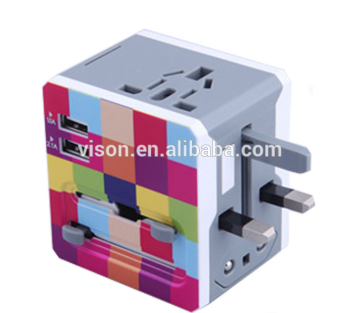Colorful new design travel usb adapter/usb power adapter/universal adapter