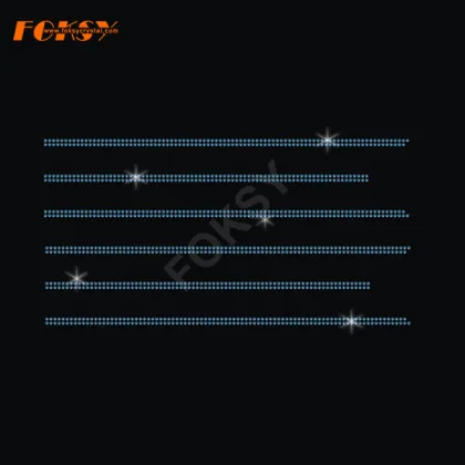 Capri Blue Rhinestone Design For Cheer Bow Strip