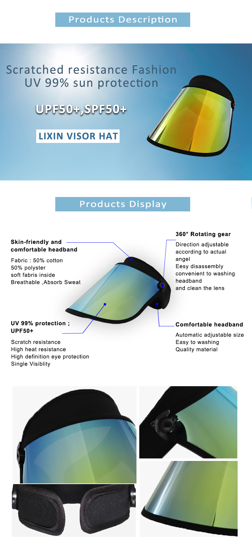 Yellow Gold Sun Visor Uv Protection