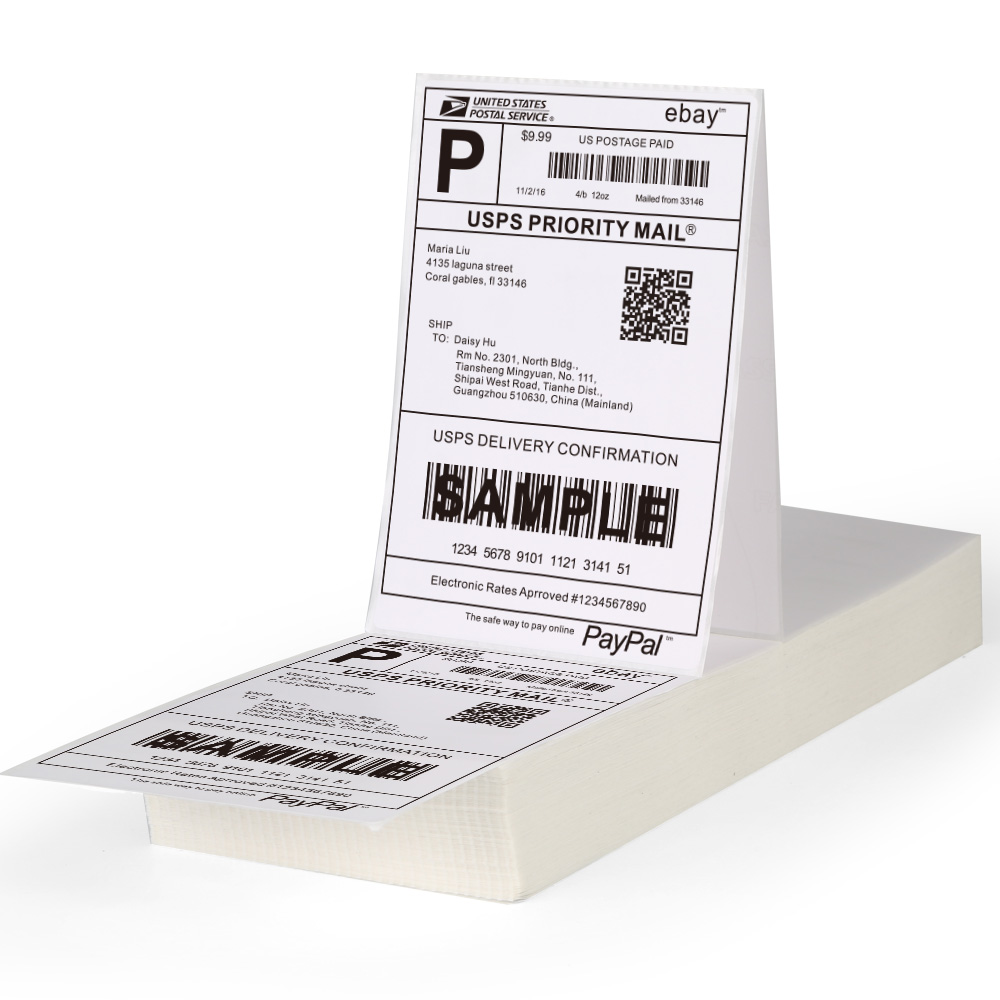 Fanfold 4x6 Inch Blank Direct Thermal Shipping Label Product Picture 4384