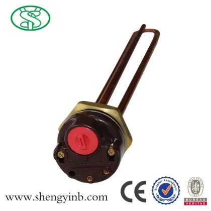 Copper electric water heating elements with thermostat