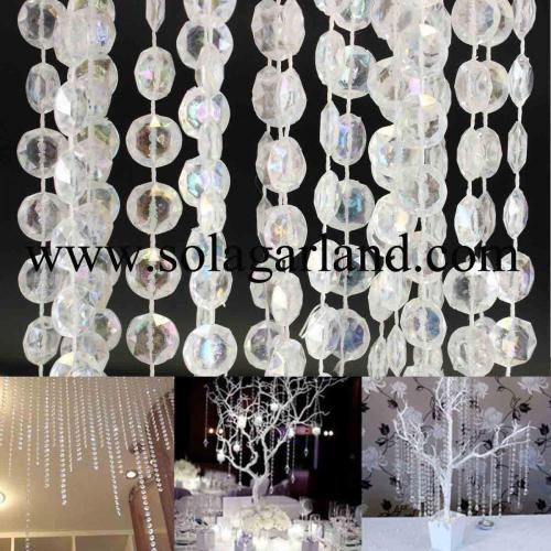 99 pieds de perles à bulles transparentes rouleau guirlande décor de fête de mariage