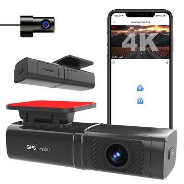 4K + 1080p Dashcam de style rouge à lèvres à double lentille avant et arrière