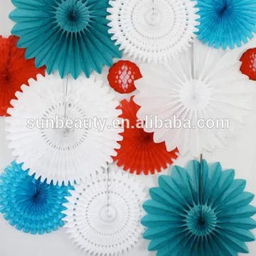 Manufacture Colorful paper hand fans for wall decoration