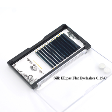 Private label 3d volume split tips ellipse flat eye lash extension