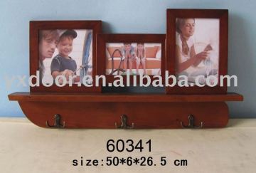 small 3 picture wooden photo frame, with hanger / hanging wall / picture photo frame, OEM welcome