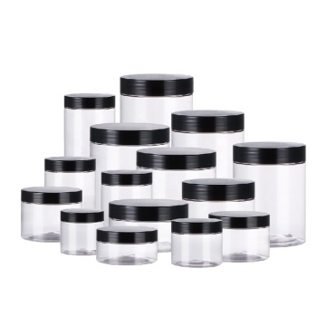 50ml 100ml 120ml 150ml 200ml clear cosmetic cream containers plastic pet jar wide mouth with plastic lid cap