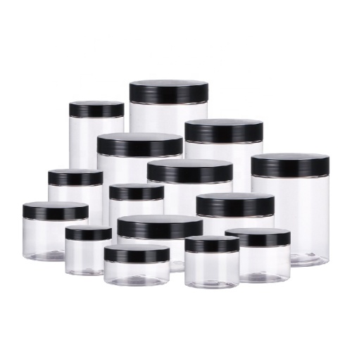 50ml 100ml 120ml 150ml 200ml clear cosmetic cream containers plastic pet jar wide mouth with plastic lid cap
