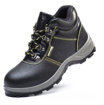 PU Leather Anti-Slip Anti-Puncture Steel Toe Work Boots for Men