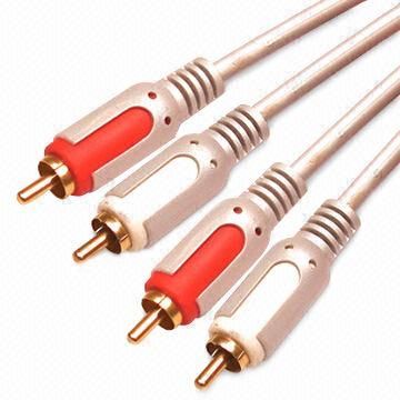 RCA Cable Assembly in Double Color, Made of Copper Inner Lead