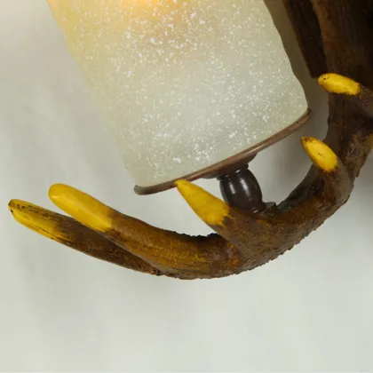 Vintage Indian Antler Wall Lamps: Resin Deer and Antler Lighting for Home Decor