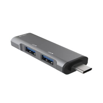 New Mini Aluminum Alloy Type-C Splitter: A One-to-Three USB 3.0 Extender Hub Docking Station