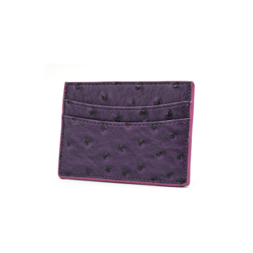 New Design Exotic Genuine Ostrich Leather Card Holder