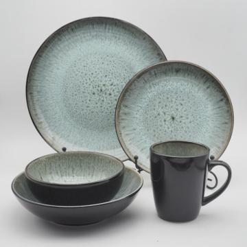 Πράσινο κεραμικό τραπέζι Stoneware Dinnerware Set Stoneware Δείπνο σετ κεραμικών πλακών Sets Dinernware Tableware