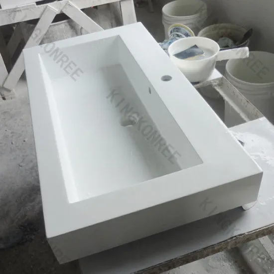 Acylic Solid Surface Hotel Bathroom Sink Top / Hair Salon Wash Basins Bathroom Wash Basins