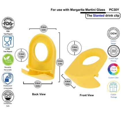 Plastic Slanted Drink Clip - Beer & Cocktail Bottle Clip for Corona (Coronarita Bottle Clips)